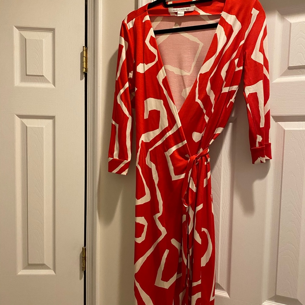 Diane Von Furstenberg Red Wrap Dress